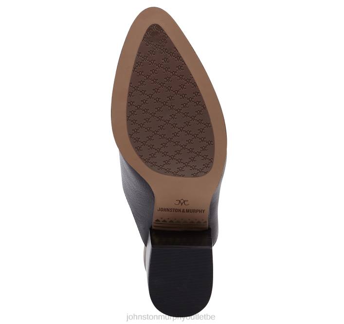 Johnston & Murphy femmes mule trista TXRN1239 chaussures cuir de veau italien noir