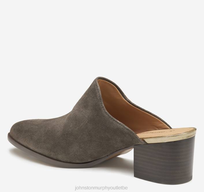 Johnston & Murphy femmes mule trista TXRN1250 chaussures daim gris foncé