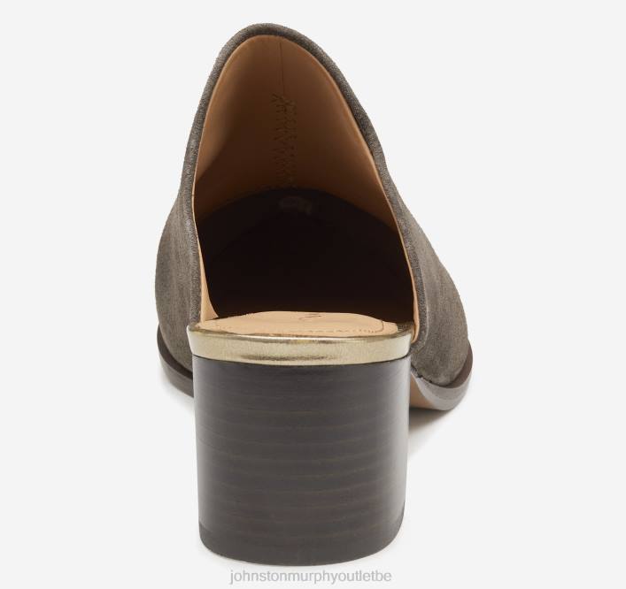 Johnston & Murphy femmes mule trista TXRN1250 chaussures daim gris foncé