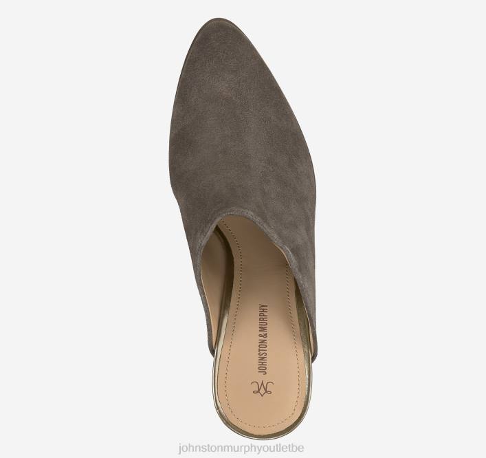 Johnston & Murphy femmes mule trista TXRN1250 chaussures daim gris foncé