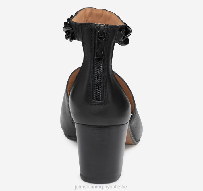 Johnston & Murphy femmes sandale à chaîne evelyn TXRN1188 chaussures cuir de veau noir