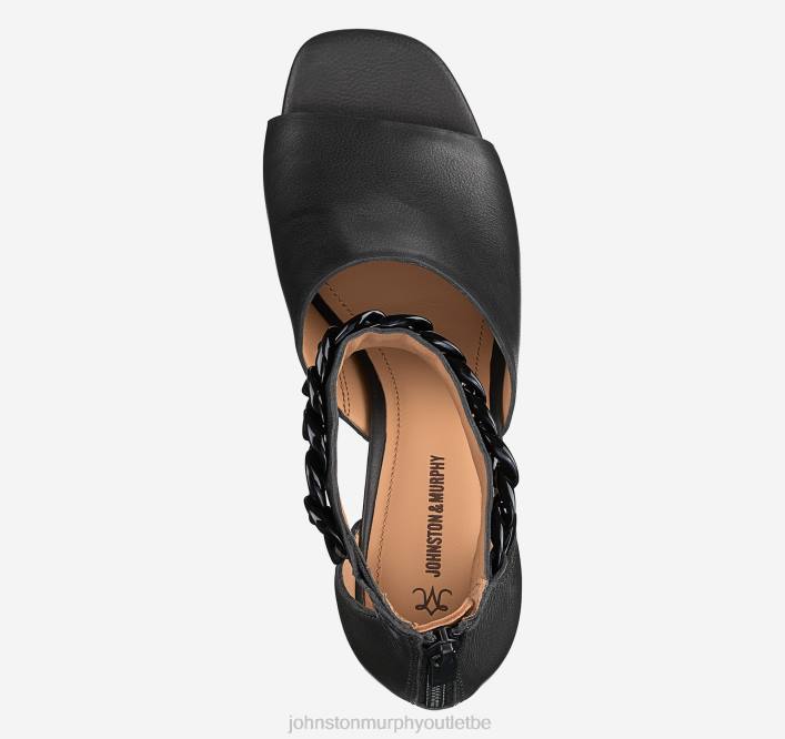 Johnston & Murphy femmes sandale à chaîne evelyn TXRN1188 chaussures cuir de veau noir