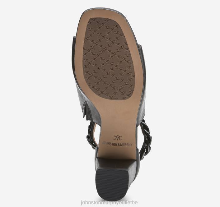 Johnston & Murphy femmes sandale à chaîne evelyn TXRN1188 chaussures cuir de veau noir