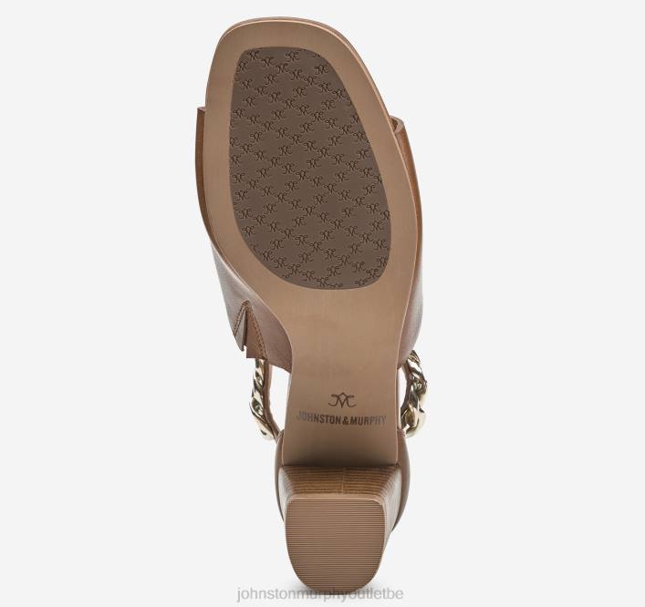 Johnston & Murphy femmes sandale à chaîne evelyn TXRN1203 chaussures cuir de veau cognac