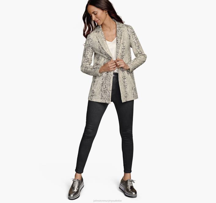 Johnston & Murphy femmes blazer à effet peau de serpent TXRN1288 vêtements blanc/multicolore