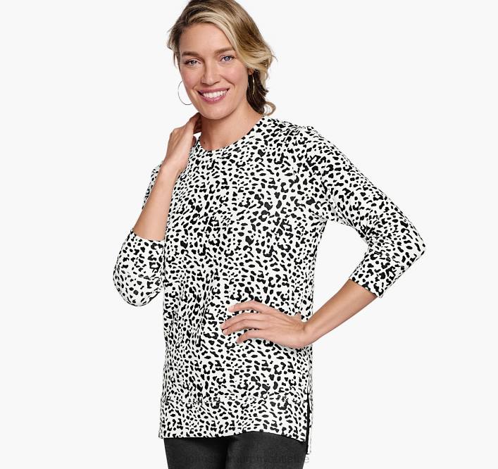 Johnston & Murphy femmes pull à fente latérale TXRN1307 vêtements empreinte d'animal