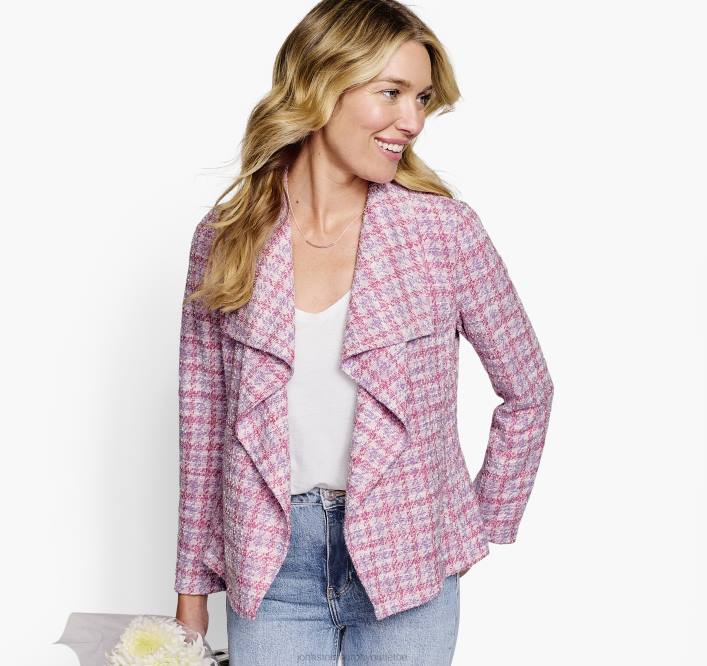 Johnston & Murphy femmes veste à col châle bouclé TXRN1291 vêtements fuchsia