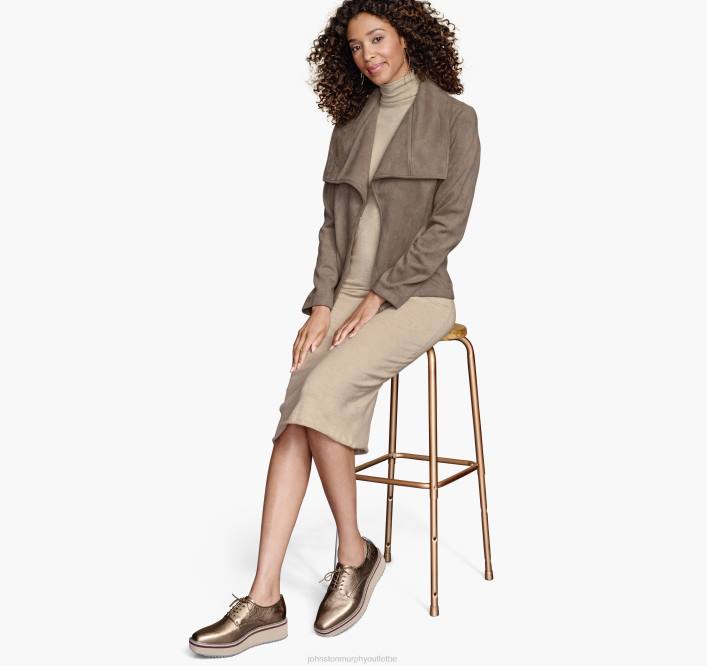 Johnston & Murphy femmes veste en suède synthétique contrecollée TXRN1289 vêtements bronzer