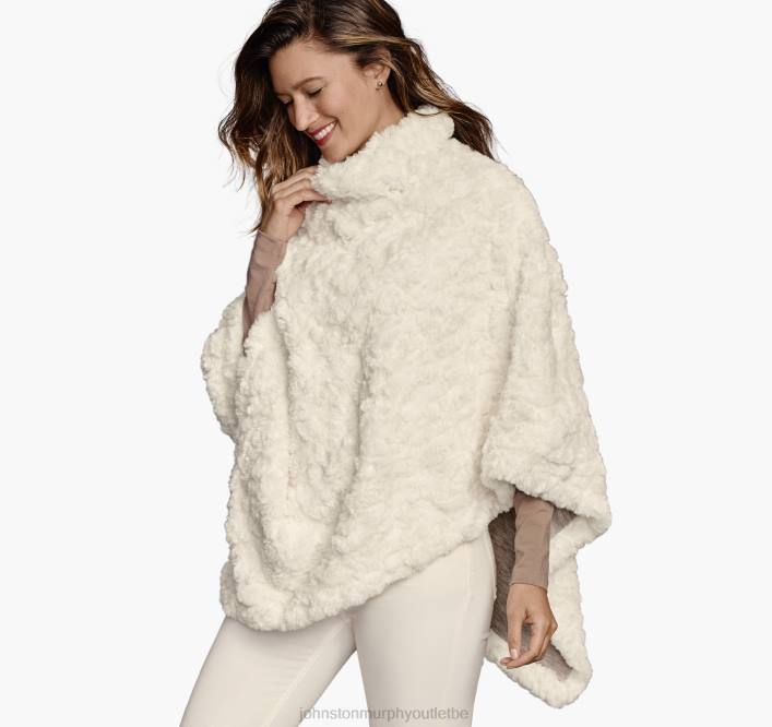 Johnston & Murphy femmes poncho réversible en fausse fourrure TXRN1301 vêtements crème