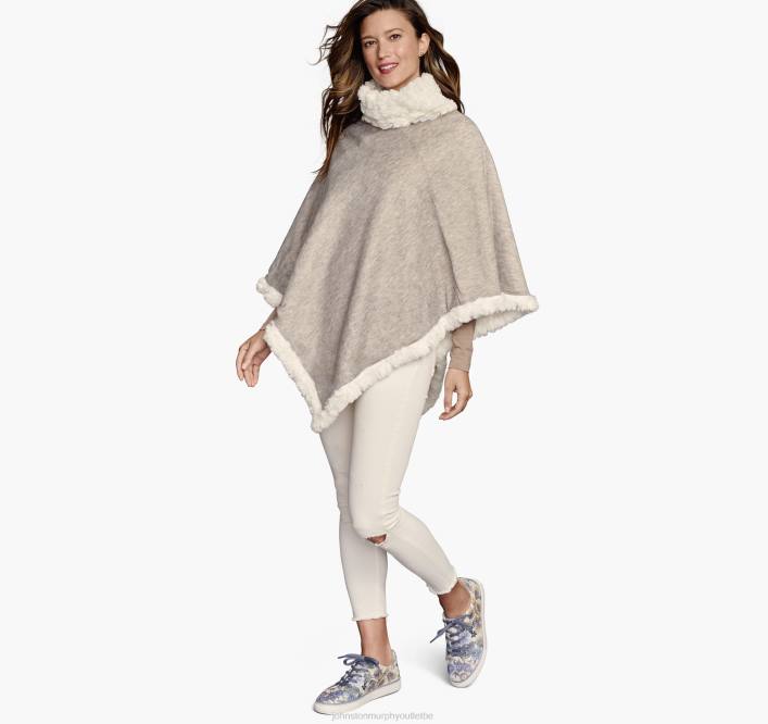 Johnston & Murphy femmes poncho réversible en fausse fourrure TXRN1301 vêtements crème