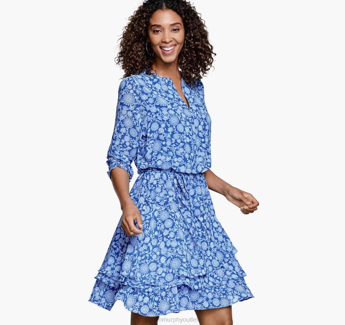Johnston & Murphy femmes robe à imprimé fleuri TXRN1295 vêtements bleu multicolore