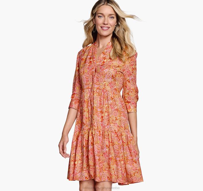 Johnston & Murphy femmes robe à volants TXRN1284 vêtements corail