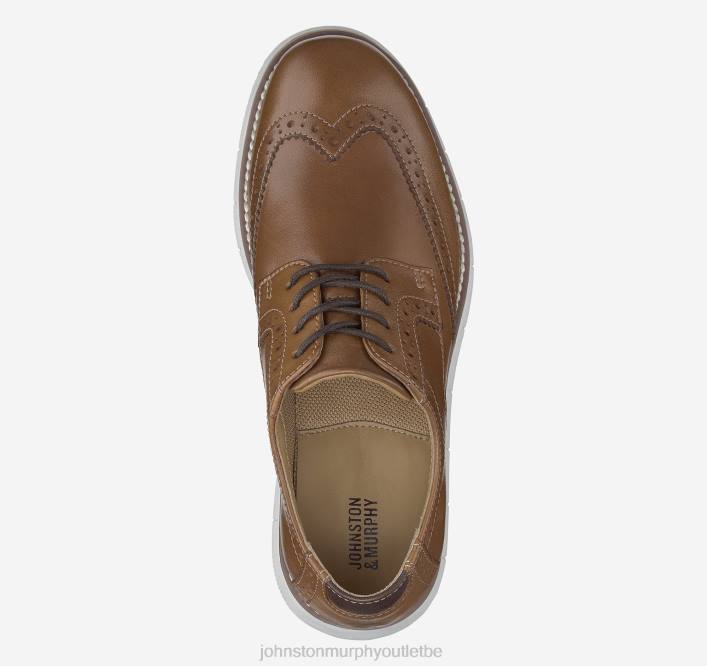 Johnston & Murphy garçon bout d'aile du grand enfant Holden TXRN1352 chaussures beige pleine fleur