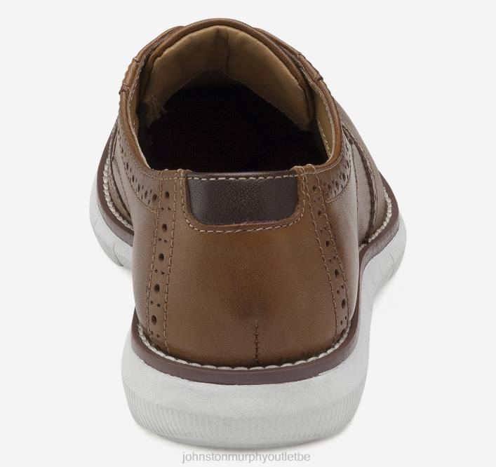 Johnston & Murphy garçon bout d'aile du grand enfant Holden TXRN1352 chaussures beige pleine fleur