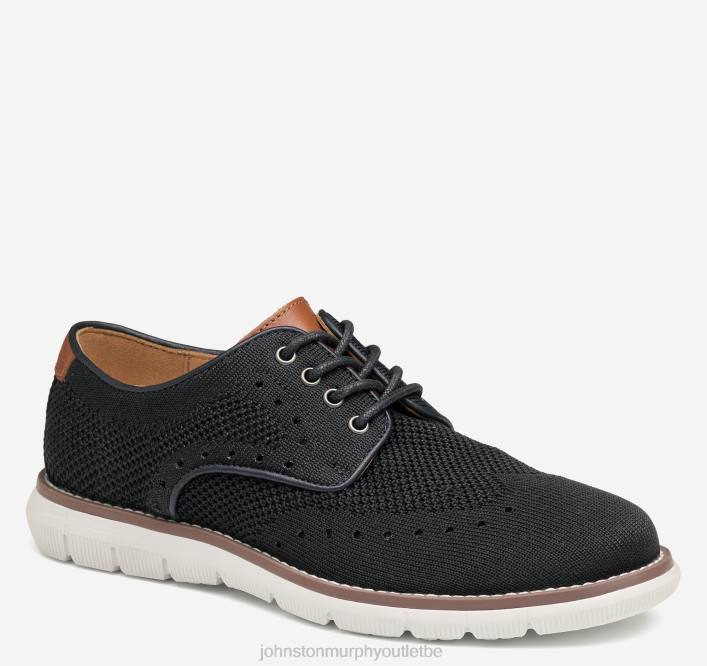 Johnston & Murphy garçon bout d'aile en tricot Big Kid Holden TXRN1348 chaussures tricot noir