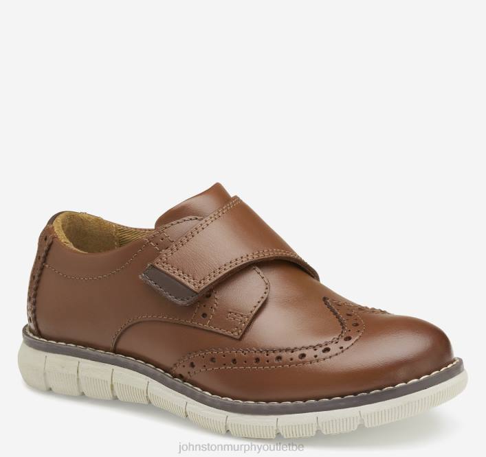 Johnston & Murphy garçon petit enfant holden bout d'aile TXRN1323 chaussures beige pleine fleur