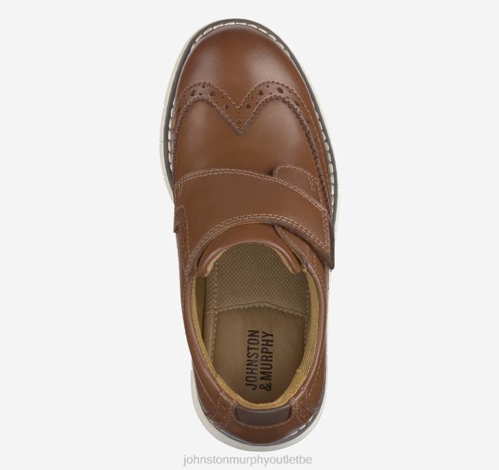 Johnston & Murphy garçon petit enfant holden bout d'aile TXRN1323 chaussures beige pleine fleur