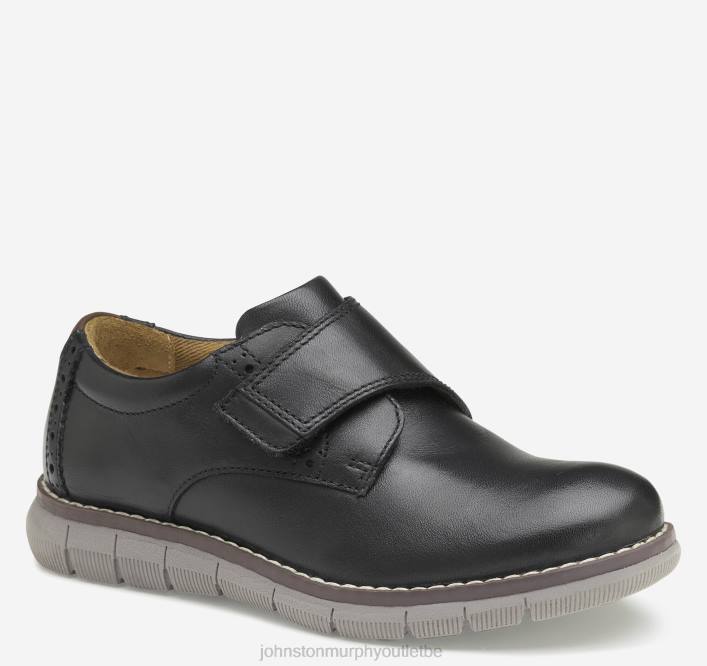 Johnston & Murphy garçon petit enfant holden bout uni TXRN1322 chaussures noir pleine fleur