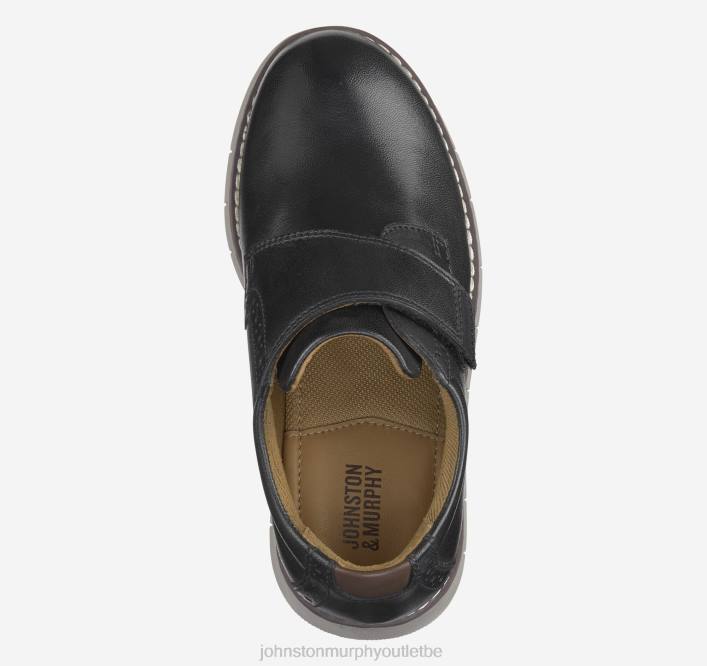 Johnston & Murphy garçon petit enfant holden bout uni TXRN1322 chaussures noir pleine fleur