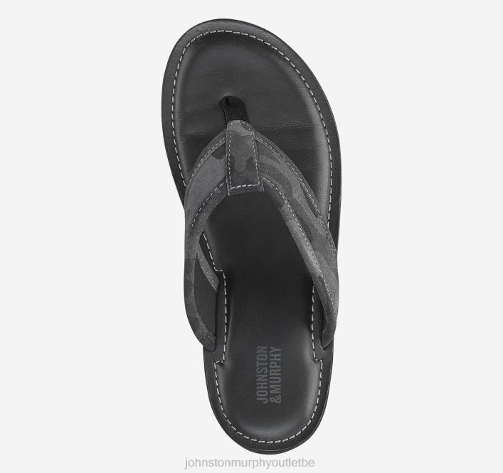 Johnston & Murphy garçon string Norris pour grand enfant TXRN1342 chaussures daim camouflage gris foncé