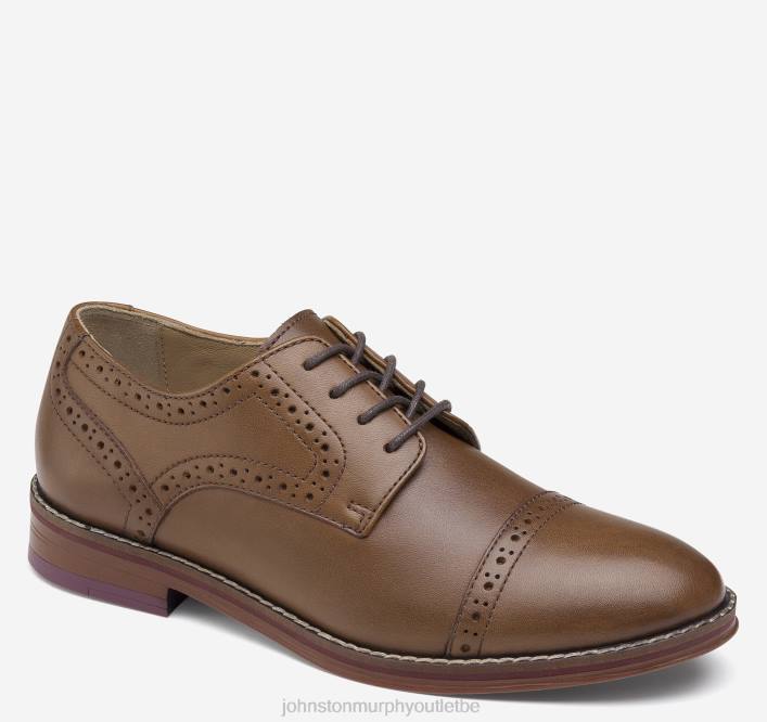 Johnston & Murphy garçon Big Kid Conard Cap Toe TXRN1346 chaussures beige pleine fleur