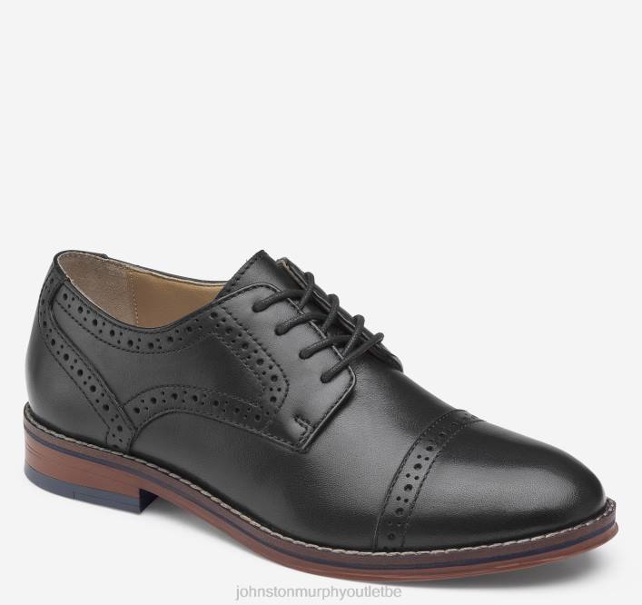 Johnston & Murphy garçon Big Kid Conard Cap Toe TXRN1347 chaussures noir pleine fleur