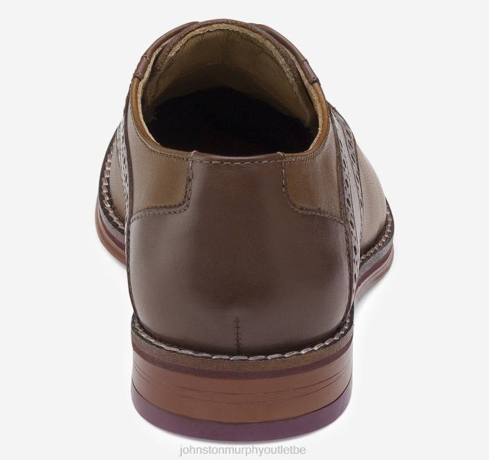 Johnston & Murphy garçon selle conard grand enfant TXRN1365 chaussures beige/brun foncé pleine fleur