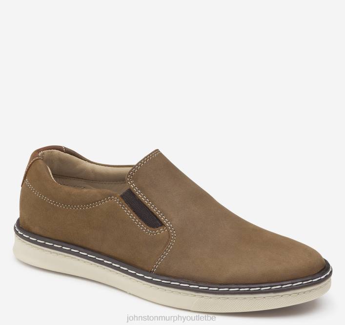Johnston & Murphy garçon chaussures à enfiler mcguffey pour grand enfant TXRN1335 chaussures nubuck huilé marron