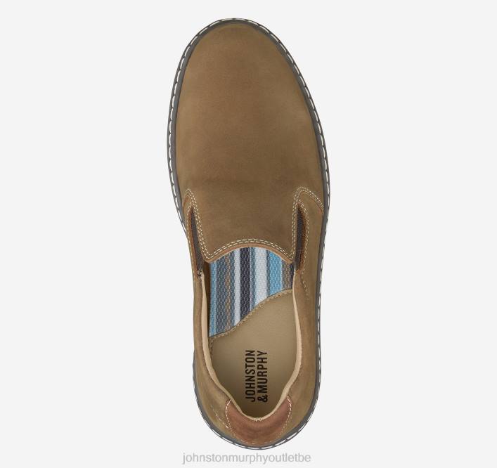 Johnston & Murphy garçon chaussures à enfiler mcguffey pour grand enfant TXRN1335 chaussures nubuck huilé marron