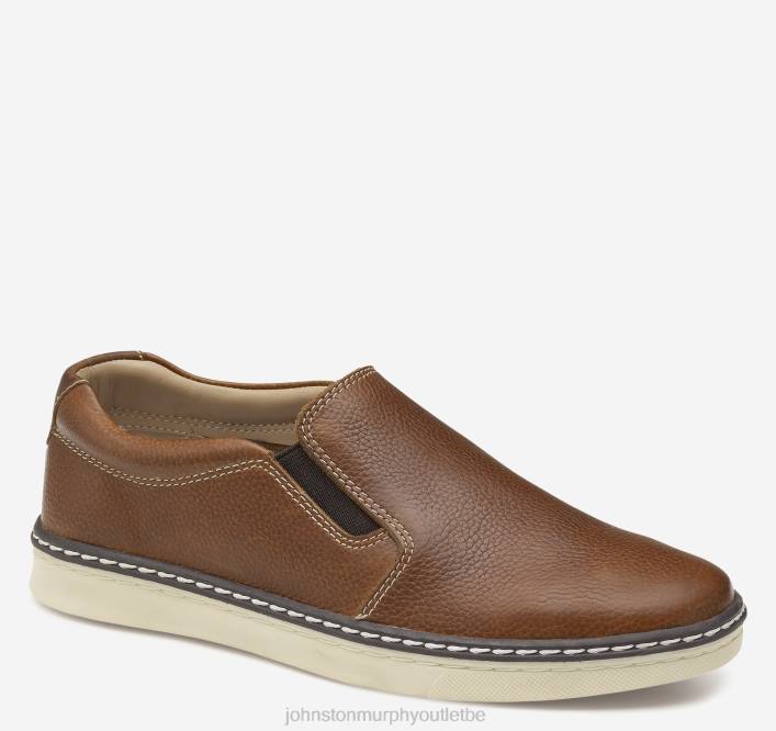 Johnston & Murphy garçon chaussures à enfiler mcguffey pour grand enfant TXRN1336 chaussures marron pleine fleur foulée
