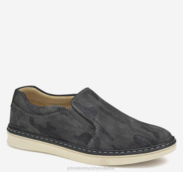 Johnston & Murphy garçon chaussures à enfiler mcguffey pour grand enfant TXRN1337 chaussures daim camouflage gris foncé