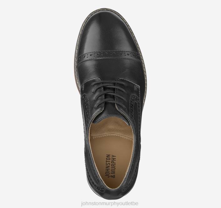 Johnston & Murphy garçon petit enfant conard cap toe TXRN1355 chaussures noir pleine fleur