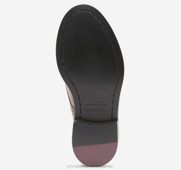 Johnston & Murphy garçon selle conard petit enfant TXRN1351 chaussures beige/acajou pleine fleur