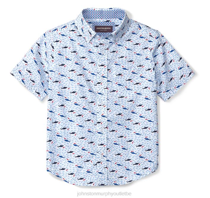 Johnston & Murphy garçon chemise imprimée à manches courtes pour garçon TXRN1396 vêtements requin