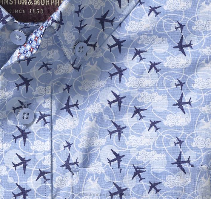 Johnston & Murphy garçon chemise imprimée à manches courtes pour garçon TXRN1397 vêtements avion