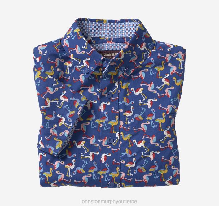 Johnston & Murphy garçon chemise imprimée à manches courtes pour garçon TXRN1398 vêtements flamant