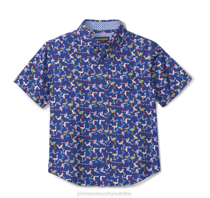 Johnston & Murphy garçon chemise imprimée à manches courtes pour garçon TXRN1398 vêtements flamant