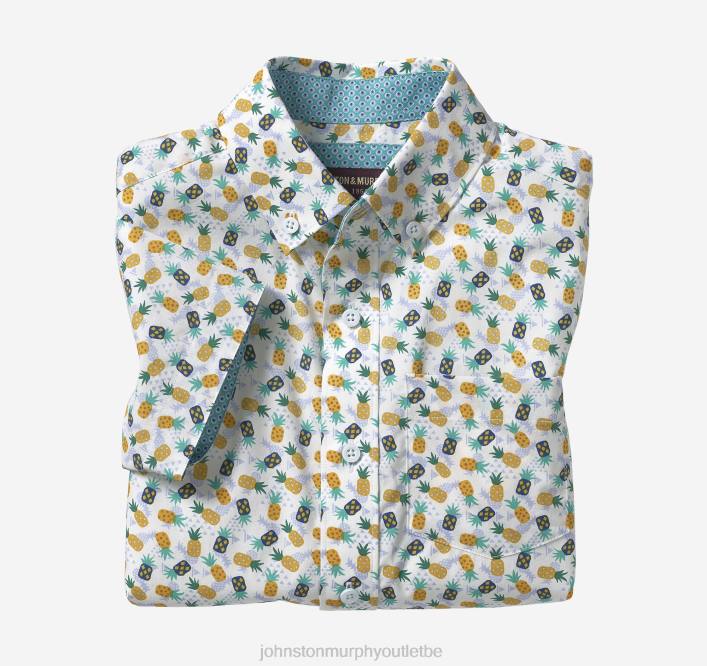 Johnston & Murphy garçon chemise imprimée à manches courtes pour garçon TXRN1399 vêtements ananas