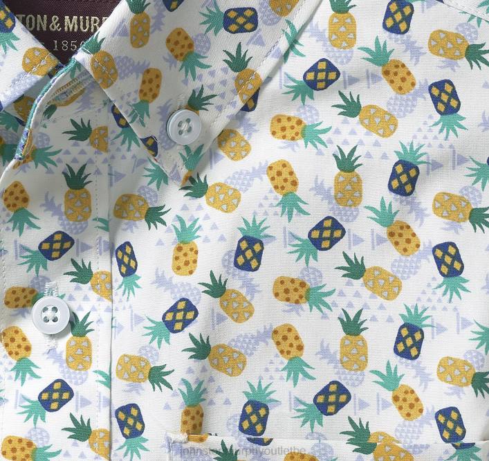 Johnston & Murphy garçon chemise imprimée à manches courtes pour garçon TXRN1399 vêtements ananas