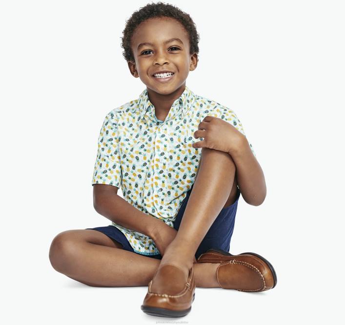 Johnston & Murphy garçon chemise imprimée à manches courtes pour garçon TXRN1399 vêtements ananas