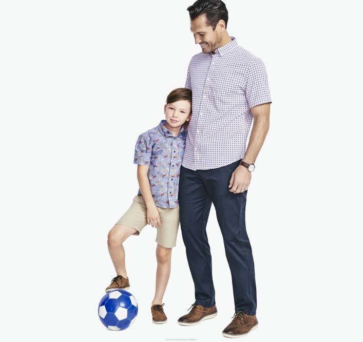 Johnston & Murphy garçon chemise imprimée à manches courtes pour garçon TXRN1400 vêtements vélo