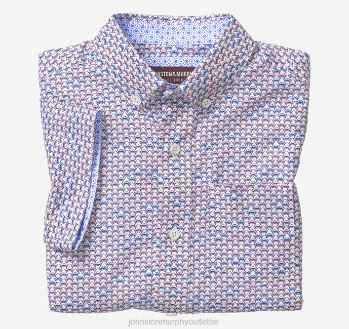 Johnston & Murphy garçon chemise imprimée à manches courtes pour garçon TXRN1403 vêtements tête de requin blanc