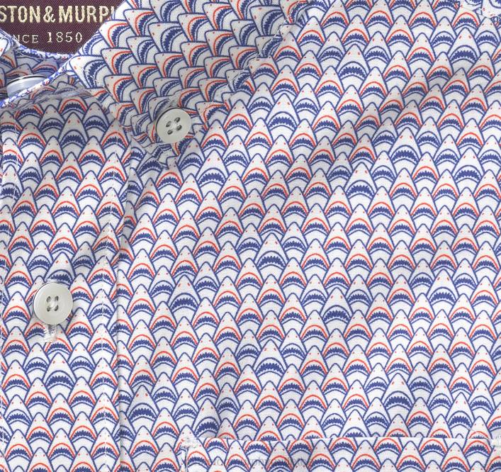 Johnston & Murphy garçon chemise imprimée à manches courtes pour garçon TXRN1403 vêtements tête de requin blanc