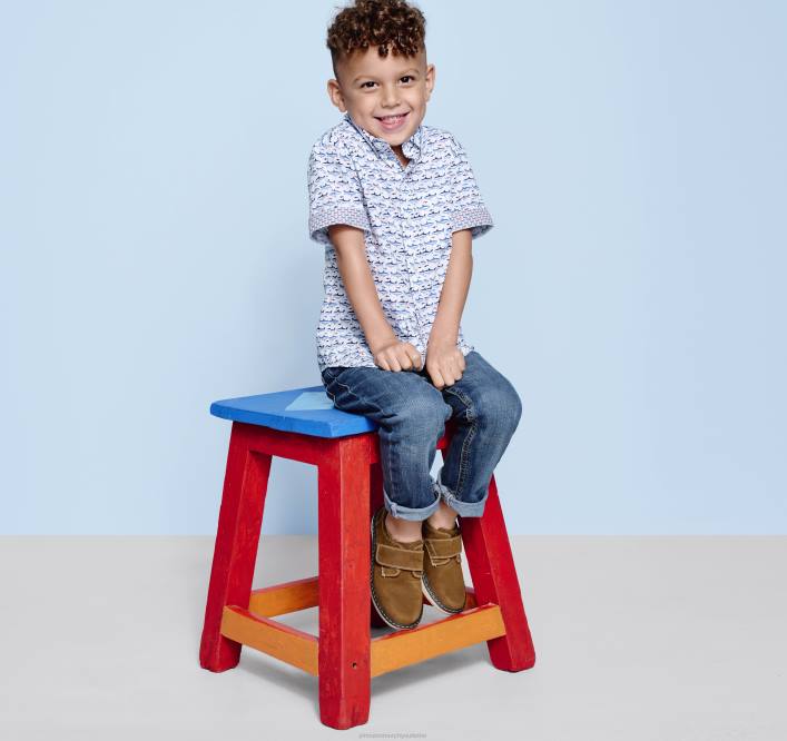 Johnston & Murphy garçon chemise imprimée à manches courtes pour garçon TXRN1404 vêtements requin blanc