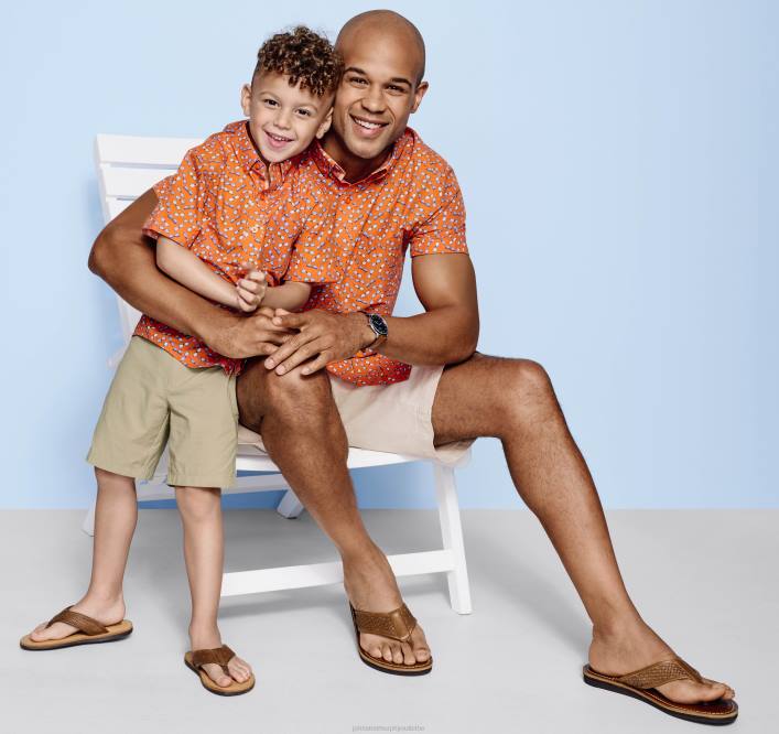 Johnston & Murphy garçon chemise imprimée à manches courtes pour garçon TXRN1409 vêtements lunettes de soleil orange
