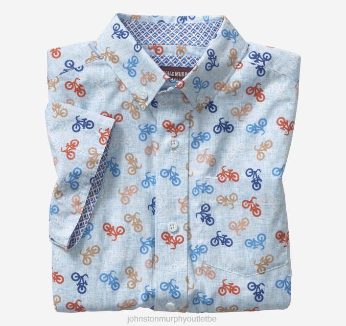 Johnston & Murphy garçon chemise imprimée à manches courtes pour garçon TXRN1411 vêtements vélo bleu