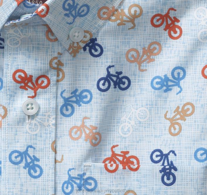 Johnston & Murphy garçon chemise imprimée à manches courtes pour garçon TXRN1411 vêtements vélo bleu