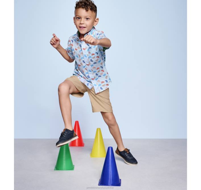 Johnston & Murphy garçon chemise imprimée à manches courtes pour garçon TXRN1411 vêtements vélo bleu