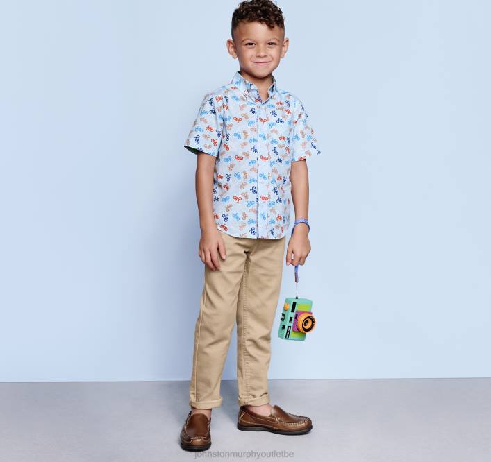 Johnston & Murphy garçon chemise imprimée à manches courtes pour garçon TXRN1411 vêtements vélo bleu