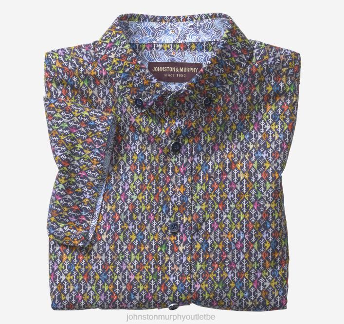 Johnston & Murphy garçon chemise imprimée à manches courtes pour garçon TXRN1414 vêtements multi poisson marine